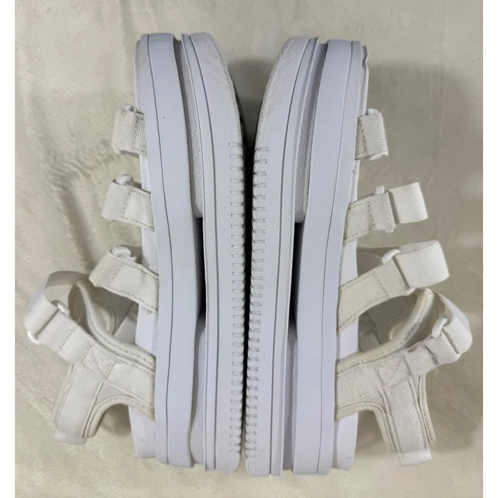 Nike Women's 9 White Platform Sport Sandals Hook & Loop Casual Comfort
